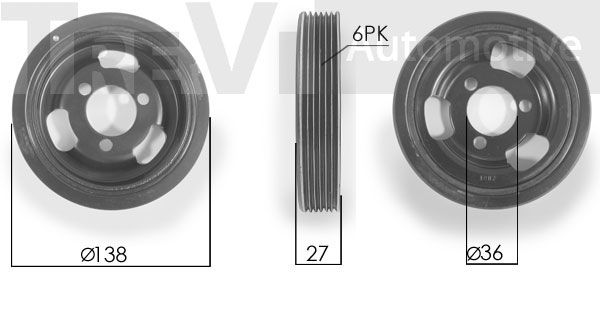 TREVI AUTOMOTIVE Hihnapyörä, kampiakseli PC1192